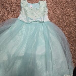 Elegant Aqua Kids Dress